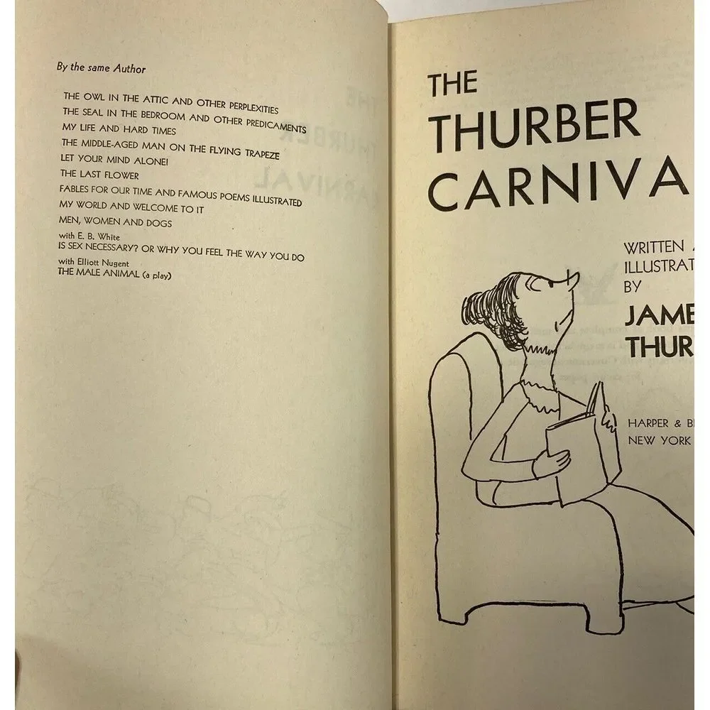 The Thurber Carnival by James Thurber 1945 Edition Hardcover Illustrated Vintage
